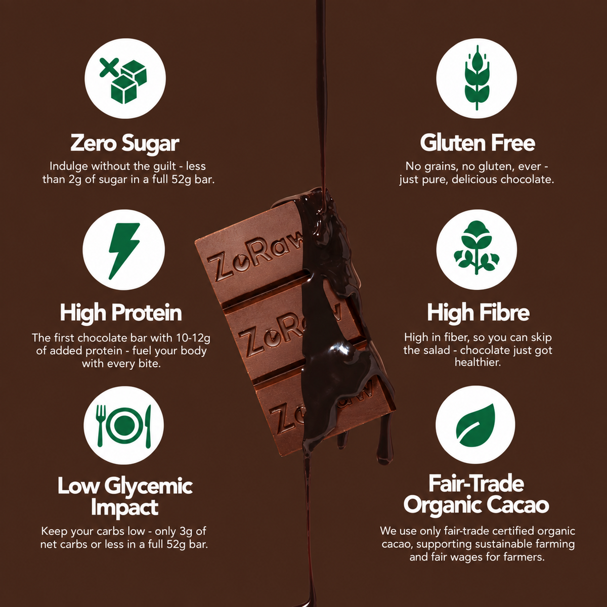 72% Extra Dark Chocolate Bar with Protein (Box of 12)
