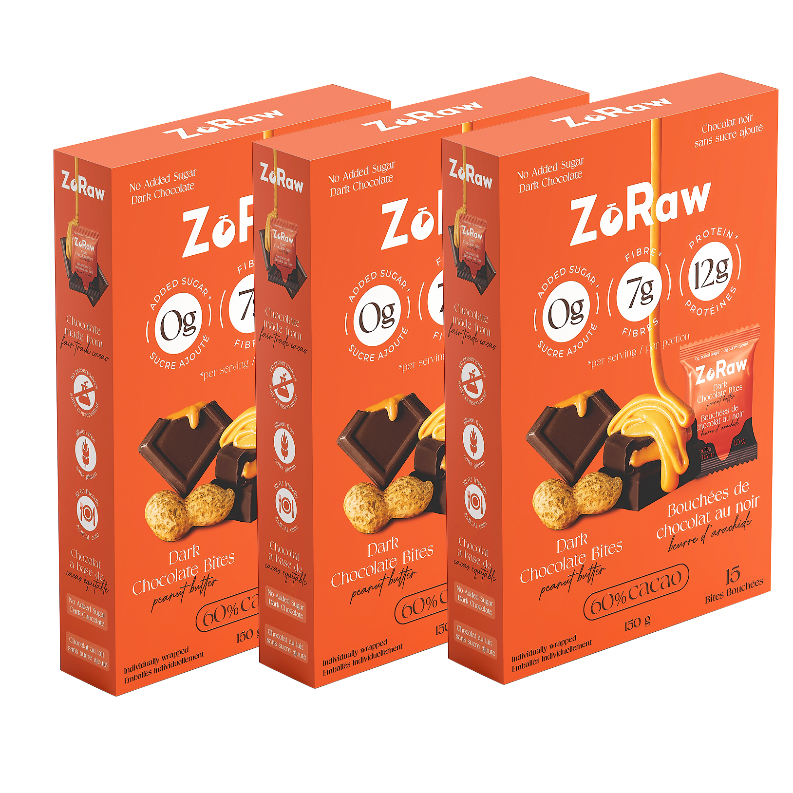 その他 chocolat Dark Chocolate with Peanut Butter (3 Box Bundle) - Online Exclusive