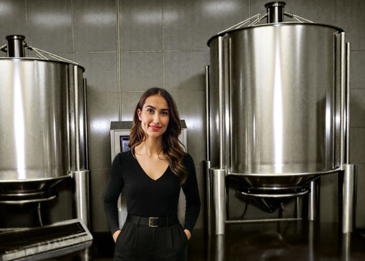 Gigi Gill in the ZoRaw chocolate factory