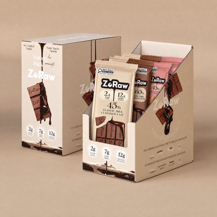 Variety Box of 12 Bars: 4 Almond + 4 Milk + 4 Dark