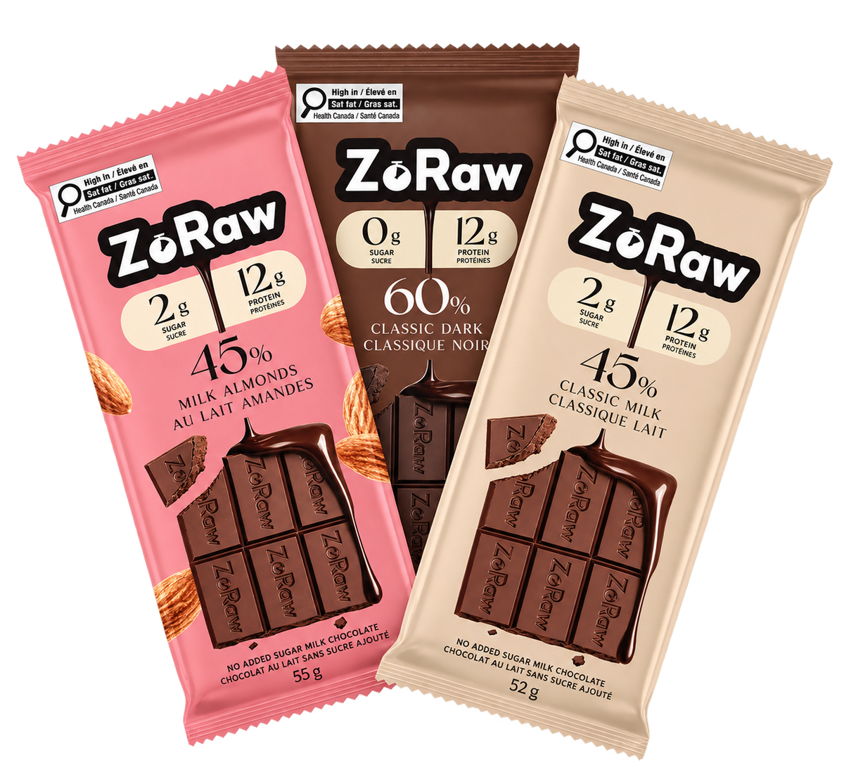 Variety Box of 12 Bars: 4 Almond + 4 Milk + 4 Dark