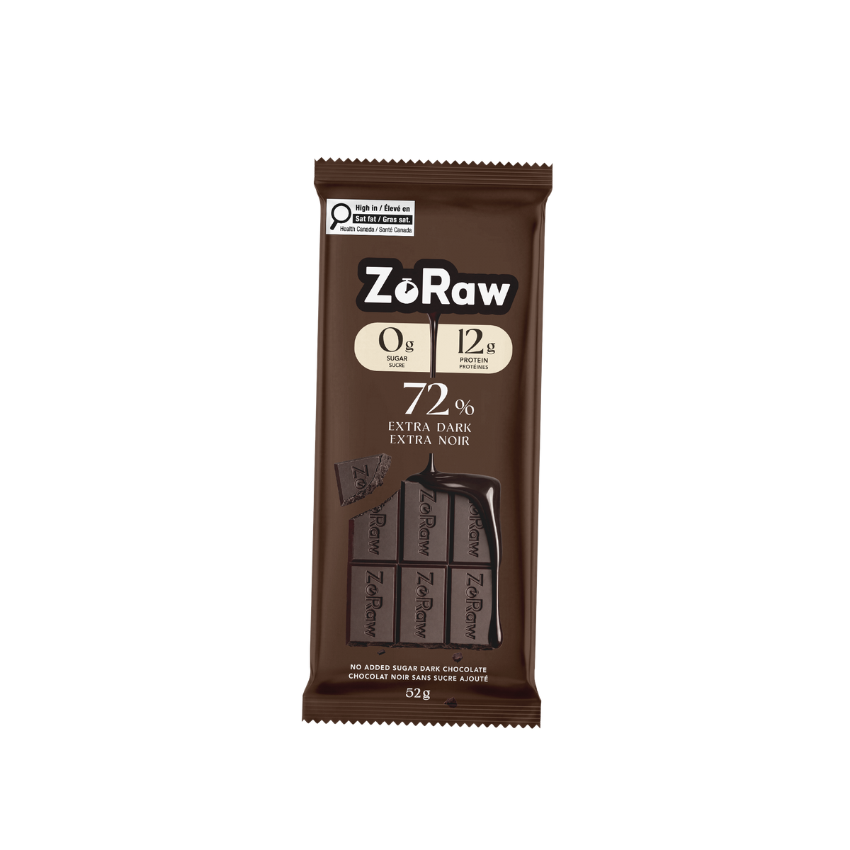72 Dark chocolate with no sugar and protein - Extra Dark Chocolate