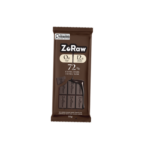 72% Extra Dark Chocolate Bar with Protein (Box of 12)