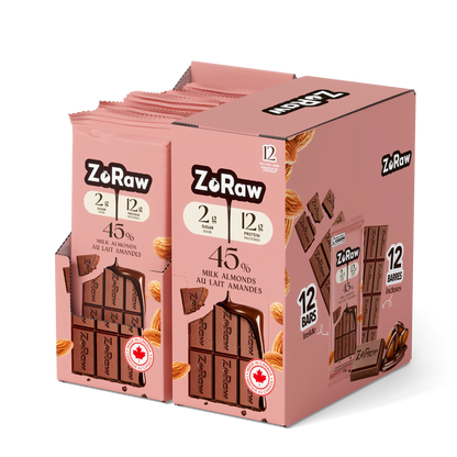 45% Milk Chocolate - Almonds with Protein (Box of 12)