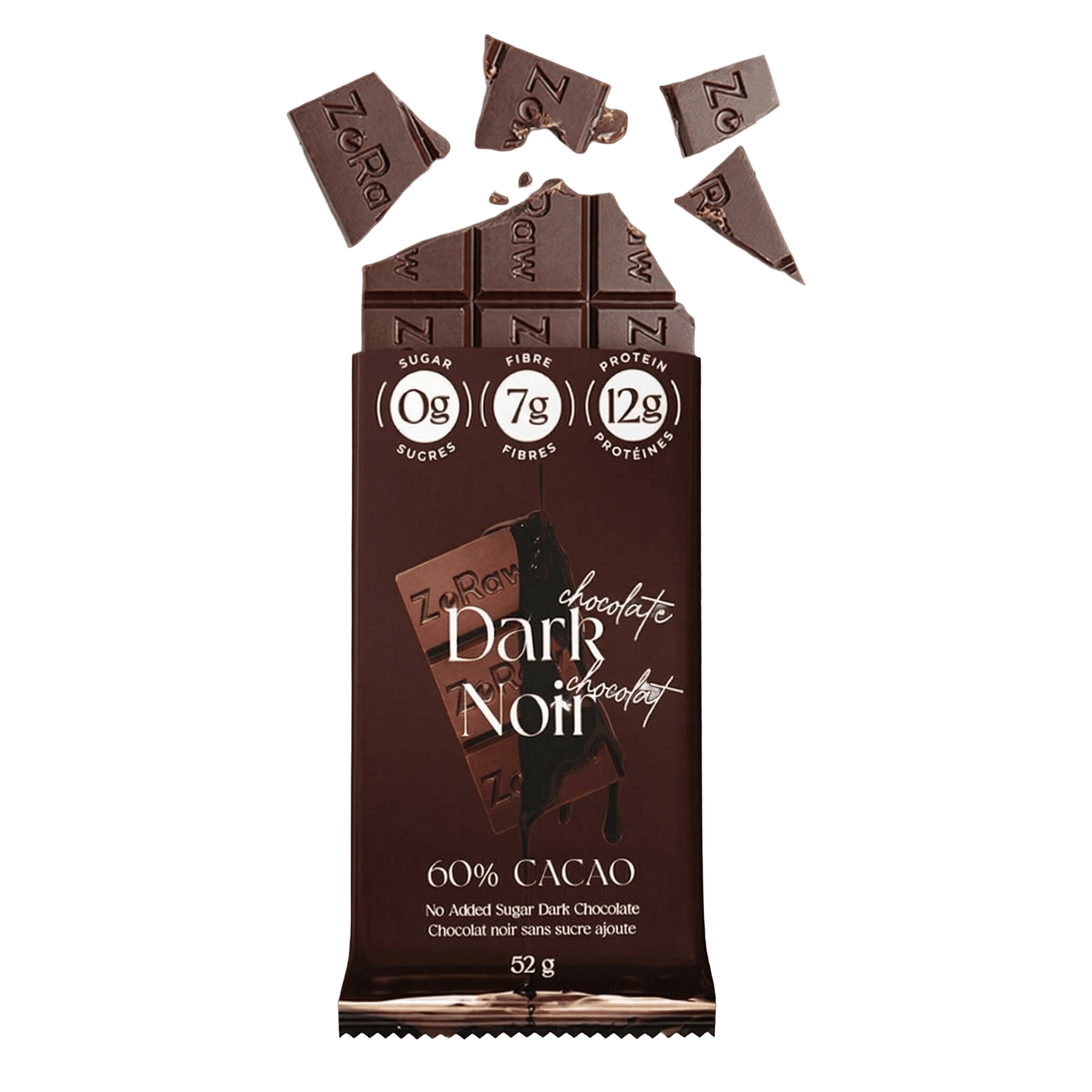 CRDダーク　約100ｇ 60% Dark Chocolate Bars with no added sugar, 12g of protein | Box