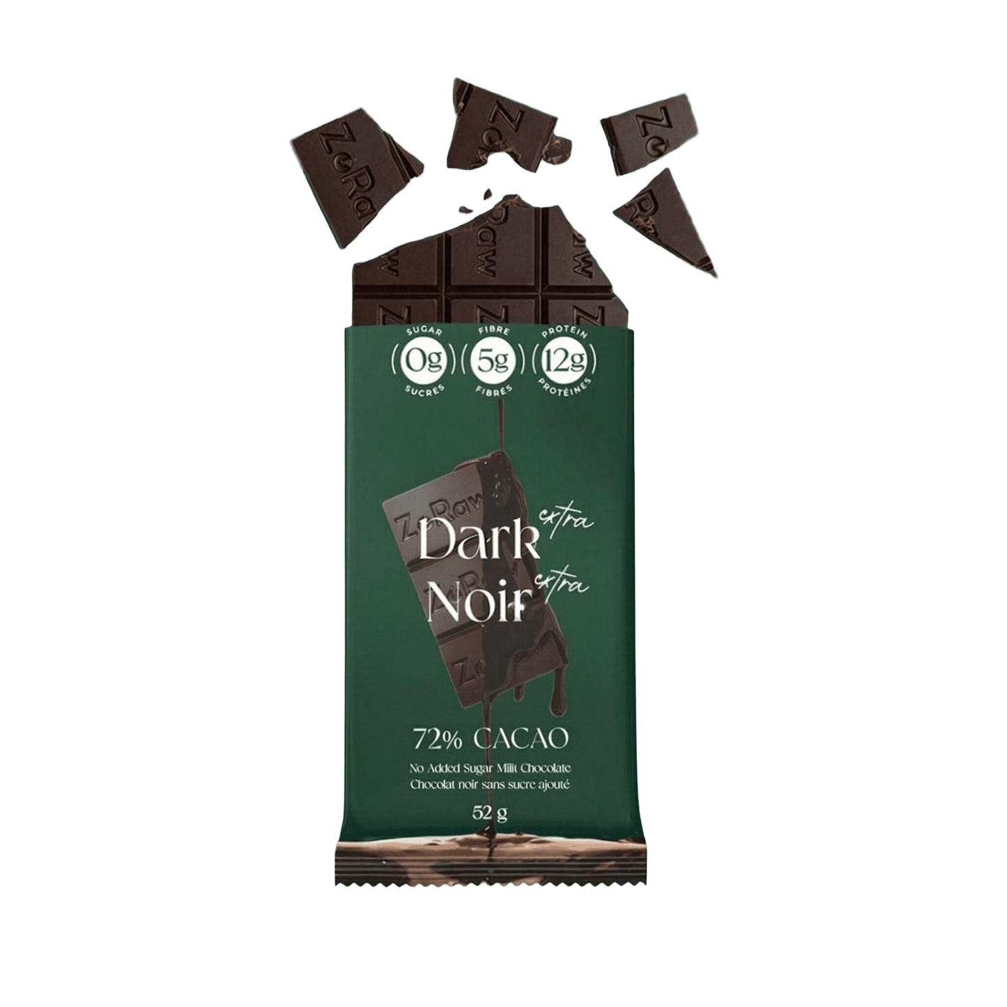 Cracked extra dark chocolate